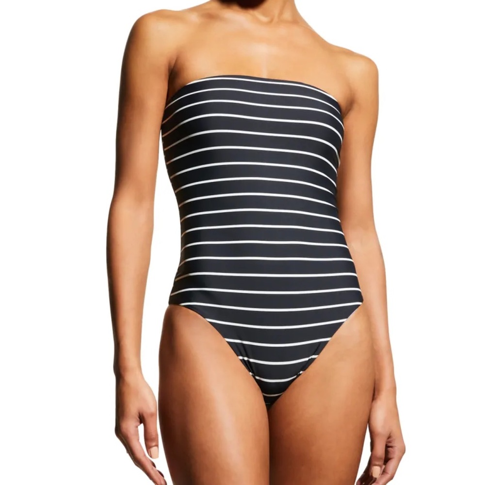NWT. ANEMOS
The Ritts Strapless Stripe One-Piece Swimsuit. Sz Large.